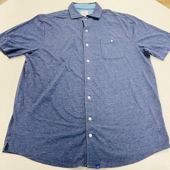 johnnie-O Crouch Hangin' Out Button Up Shirt Navy Blue Large NWOT Short Sleeve - Picture 10 of 10